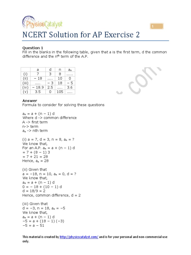 NCERT Solution For AP Exercise 2 | PDF | Mathematical Analysis ...
