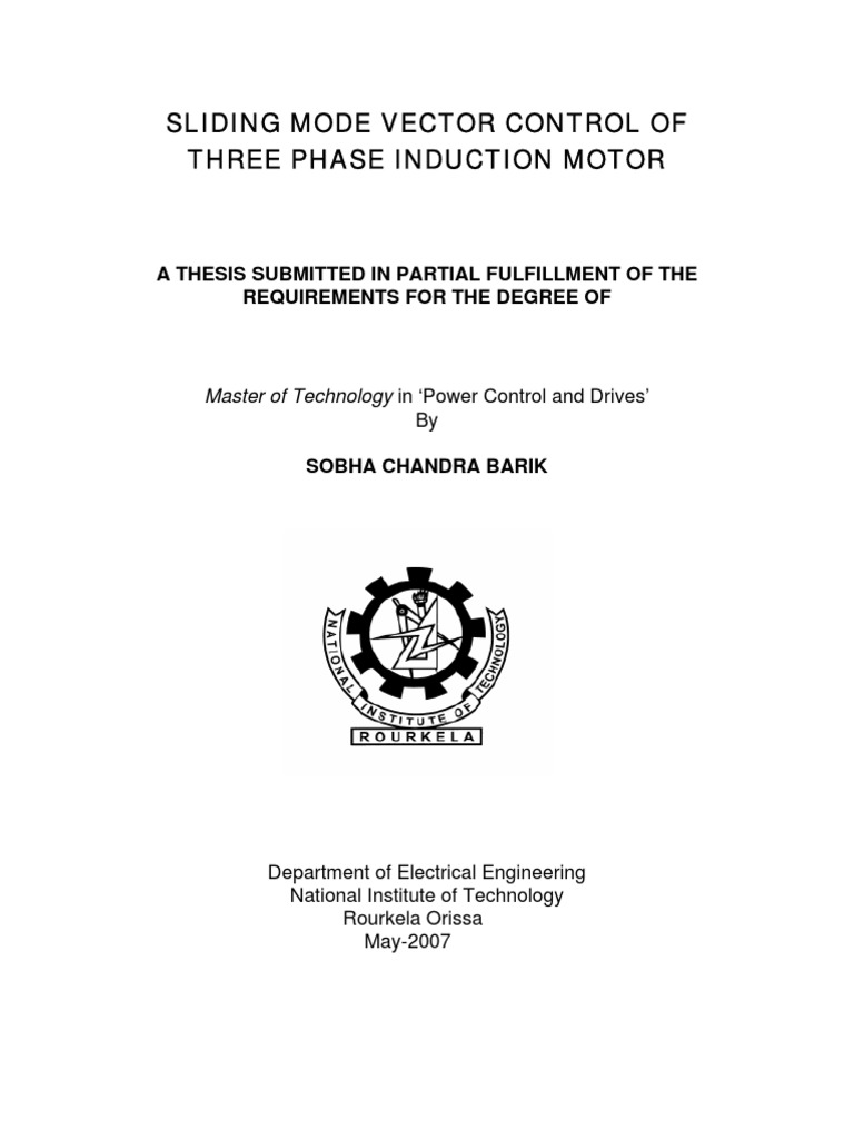 Sliding Mode Control of Induction Motor | PDF | Electric Motor | Power ...