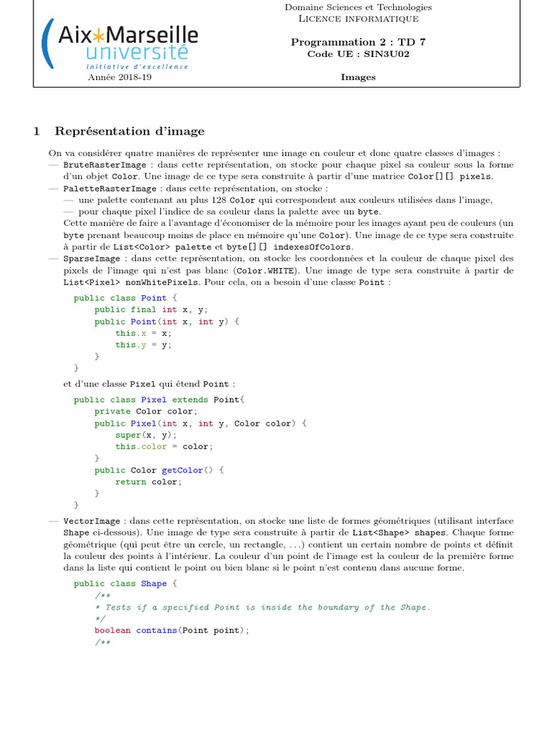 Représentations d'images en Java | PDF | Interface (Informatique ...