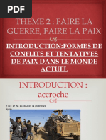 INTRODUCTION FORMES DE CONFLITS ET TENTATIVES DE PAIXIntroduction Formes de Conflits Et Tentatives de Paix Dans Le Monde Actuel