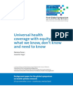 Universal Health Coverage With Equity: What We Know, Don't Know and Need To Know