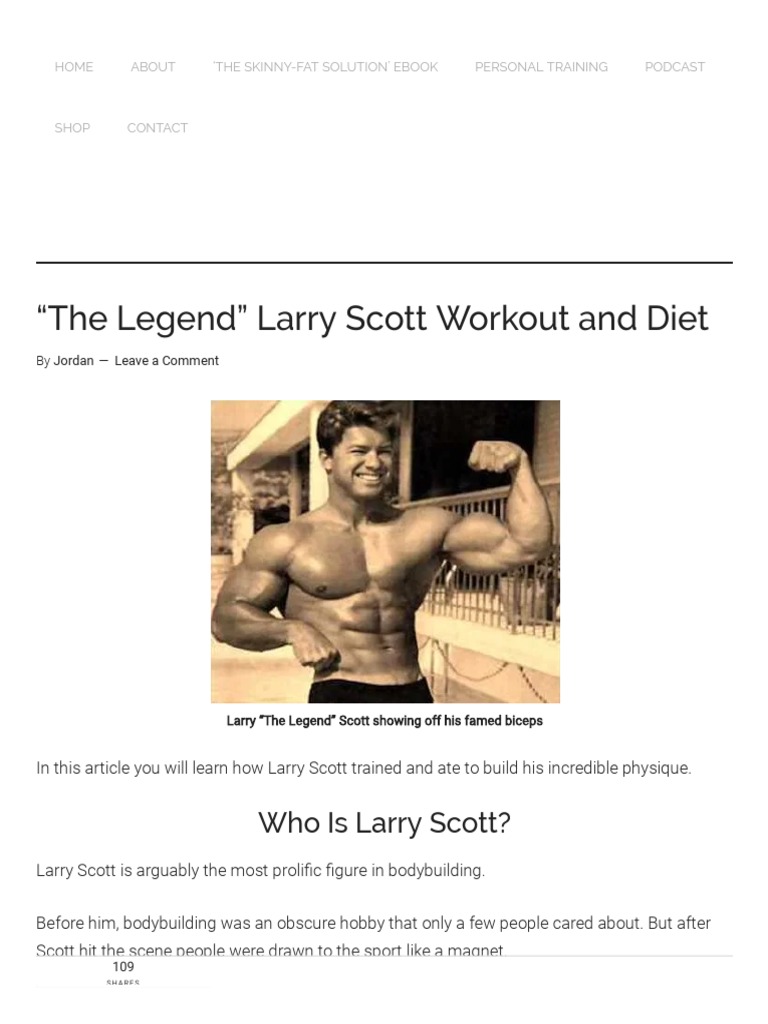 The Legend - Larry Scott Workout and Diet Iron & Grit | PDF | Digestion ...