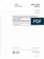 NBR 8451 - 2 (2013) - Poste de Concreto Armado e Protendido para Redes de Distribuiçõ e de Transmissão de Energia Eletrica - Parte 2 - Padronização de Postes para Redes de Distribuição PDF