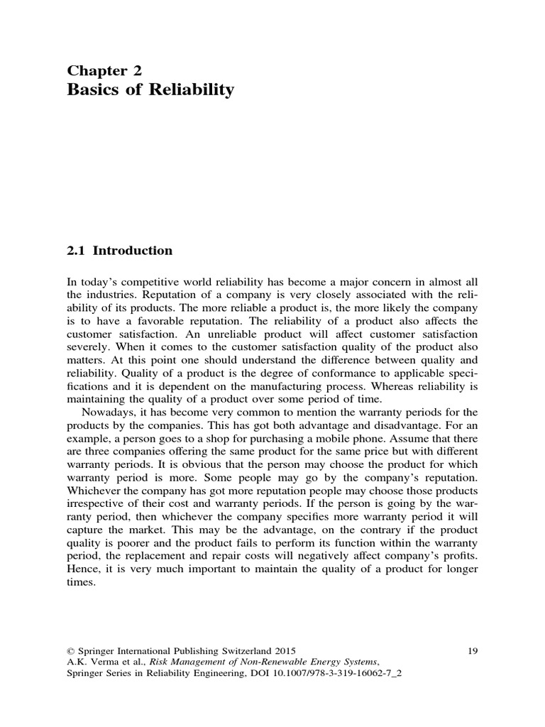 Basics of Reliability | PDF | Probability Distribution | Random Variable