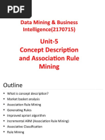 Data Mining & Business Intelligence (2170715) : Unit-5 Concept Description and Association Rule Mining