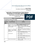 Applicability of Standards/Guidance Notes/Legislative Amendments Etc. For November, 2020 Examination