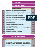 Corporate Law Index Chapters and Key Provisions
