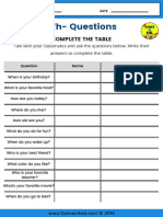 WH Questions Worksheets Games4ESL