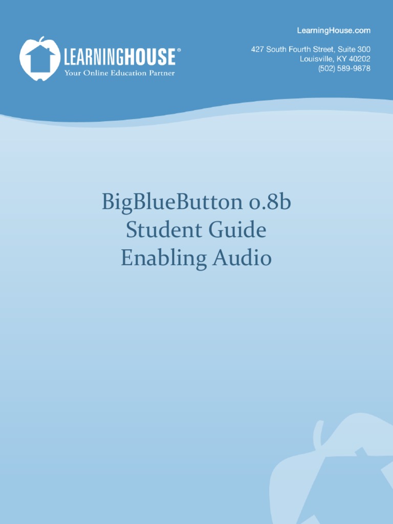 Bigbluebutton 0.8B Student Guide Enabling Audio | PDF | Headphones ...