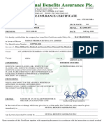 Mutual Benefits Assurance PLC.: Marine Insurance Certificate