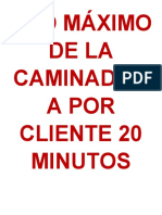 Uso Máximo de La Caminadora Por Cliente 20 Minutos