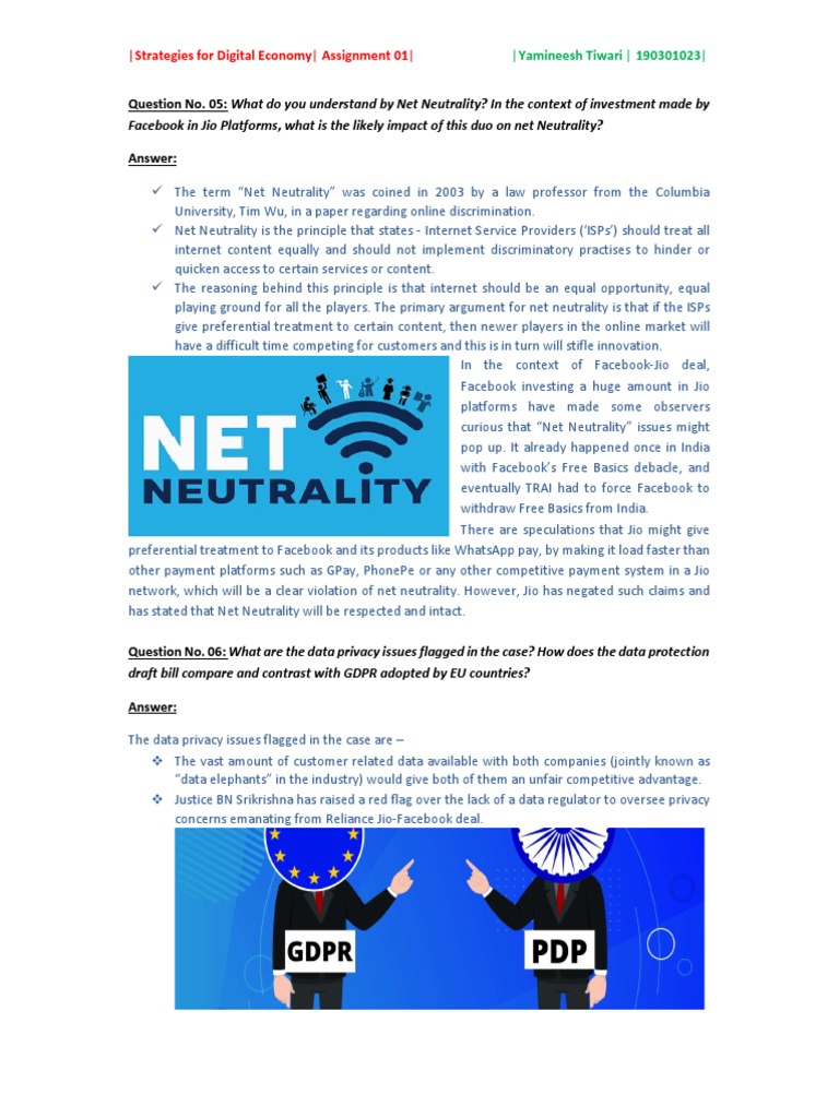 Net Neutrality and Data Privacy Insights | PDF | Net Neutrality ...