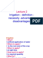 Irrigation - Definition - Necessity - Advantage - Disadvantages