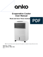 Evaporative Cooler User Manual: Read and Save These Instructions