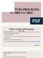 Estructura Programa TV AIRE o CABLE PDF