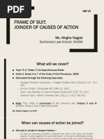 AM VII - Frame of Suit - Joinder and Misjoinder of Causes of Action