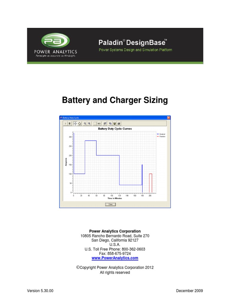 Battery and Charger Sizing PDF Battery Charger Rechargeable Battery