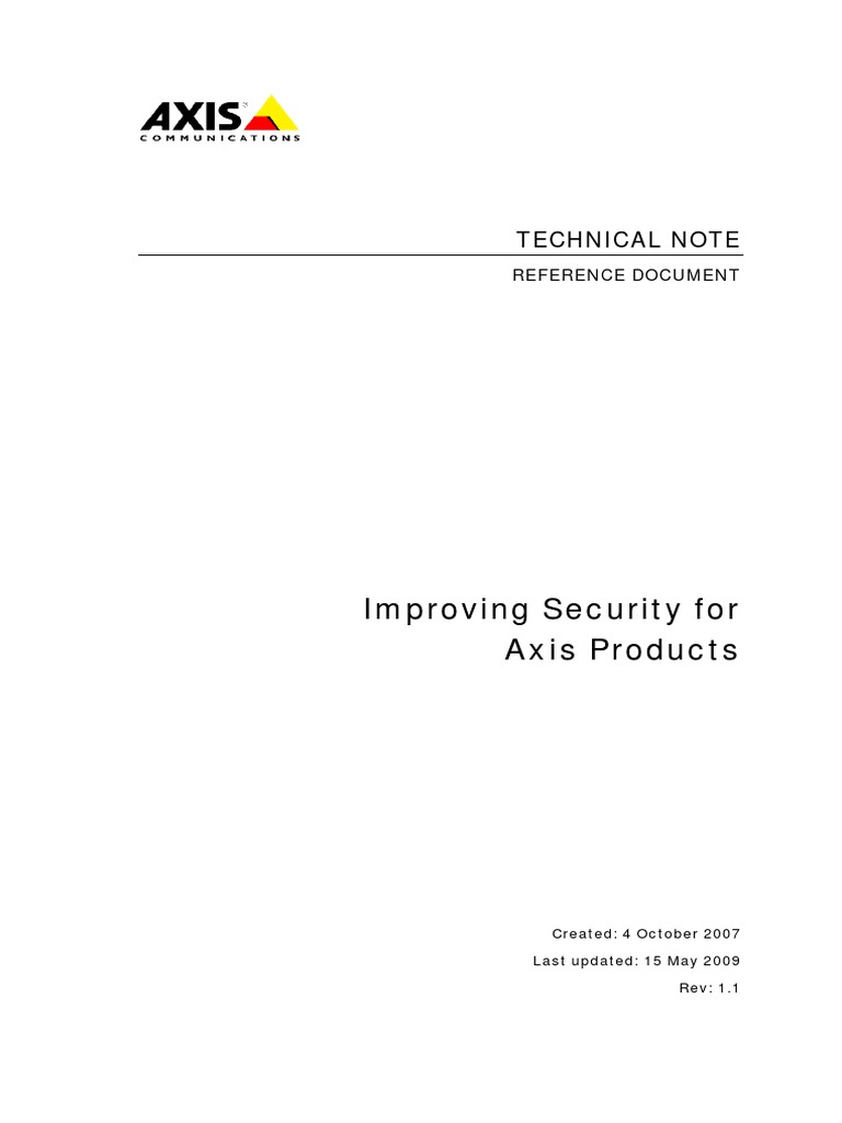 Enhancing Security for Axis Products | PDF | Virtual Private Network ...