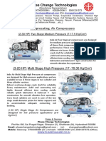 PCT Regular Reciprocating AIr Compressors Two - Three Stage