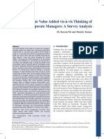 Economic Value Added Vis-À-Vis Thinking of Indian Corporate Managers: A Survey Analysis