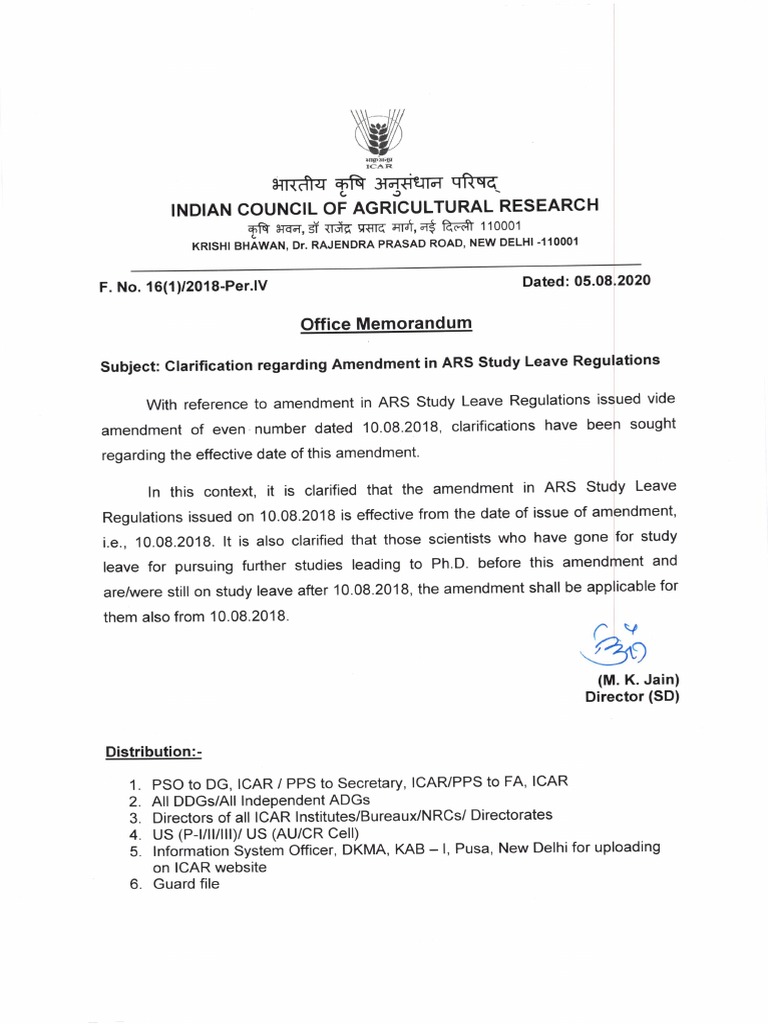 Amendment To Fellowship and Salary During Study Leave | PDF