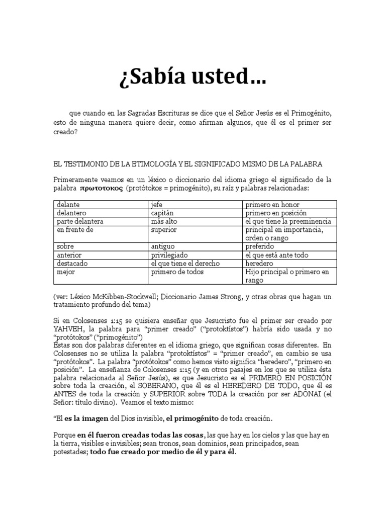 El Protótokos | PDF | Biblia | Cristo (título)