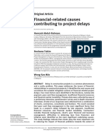 Financial-Related Causes Contributing To Project Delays: Original Article