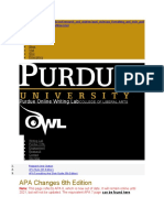 APA Changes 6th Edition: Purdue Online Writing Lab