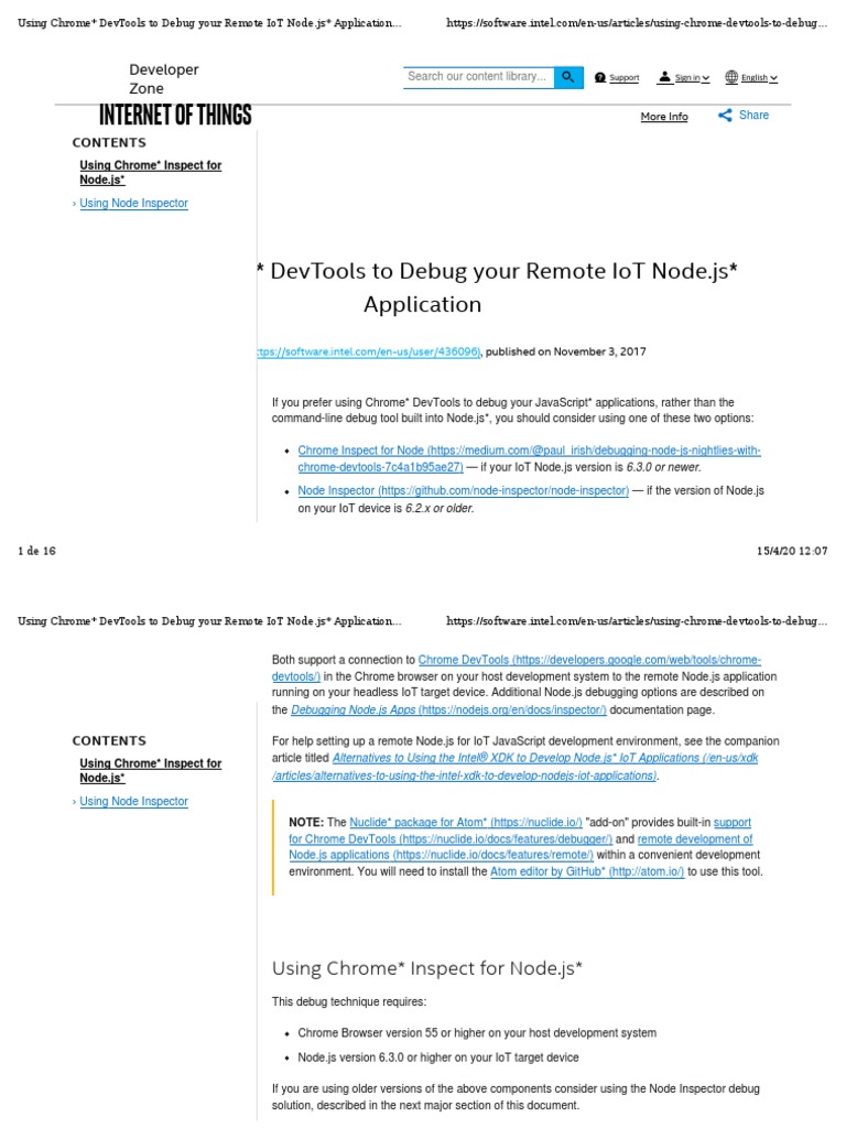 of Things Using Chrome Devtools To Debug Your Remote Iot Node