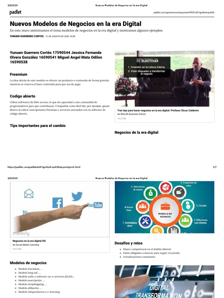 Plantilla de Plan de Negocios Digital | PDF | Modelo de negocio ...