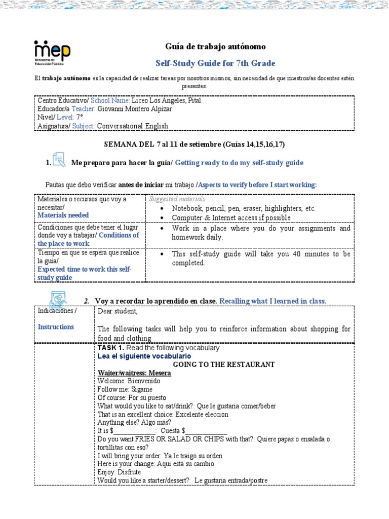 7th Grade English Self-Study Guide | PDF | Business