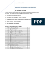 Grading of The Course Notes For The Upcoming Exam (May 2019)