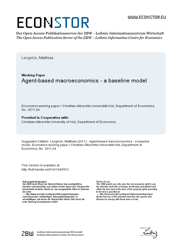 Matthias Legnick AgentBased Macroeconomics. A Baseline Model