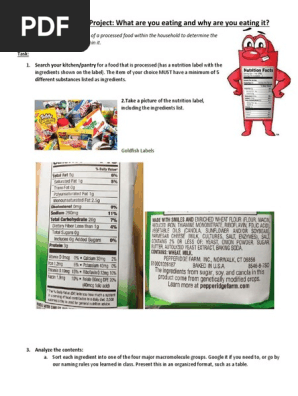 nutrition label ap project