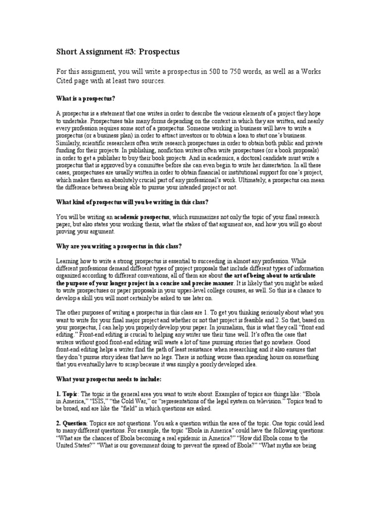 Crafting an Academic Prospectus | PDF | Bibliography | Academic Publishing