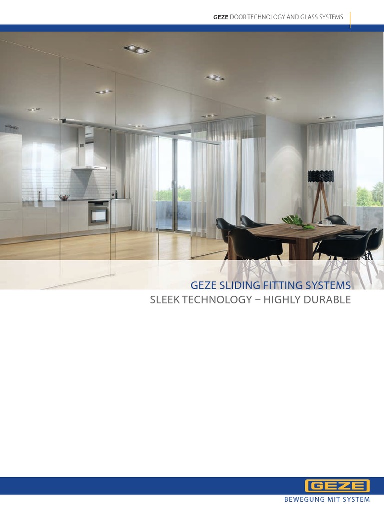 GEZE Rollan 40 NT Quiet Sliding System for Simple Doors PDF Door Wall