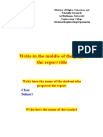 Al-Muthanna University Chemical Engineering Report