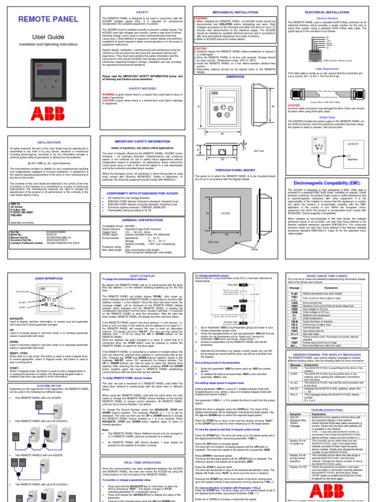 Remote Panel: User Guide | PDF | Electromagnetic Compatibility ...