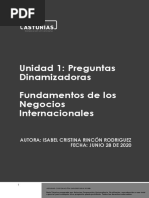 Preguntas Dinamizadoras Unidad 1 Fundamentos de los Negocios Internacionales 