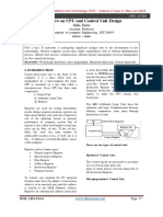 A Review On CPU and Control Unit Design: Mala Dutta