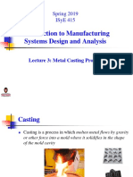 Introduction To Manufacturing Systems Design and Analysis: Spring 2019 Isye 415