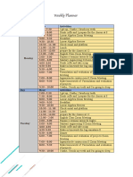 Eekly Planner: Day Hour Activities