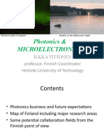 Photonics & Microelectronics: Ilkka Tittonen Professor, Finnish Coordinator Helsinki University of Technology