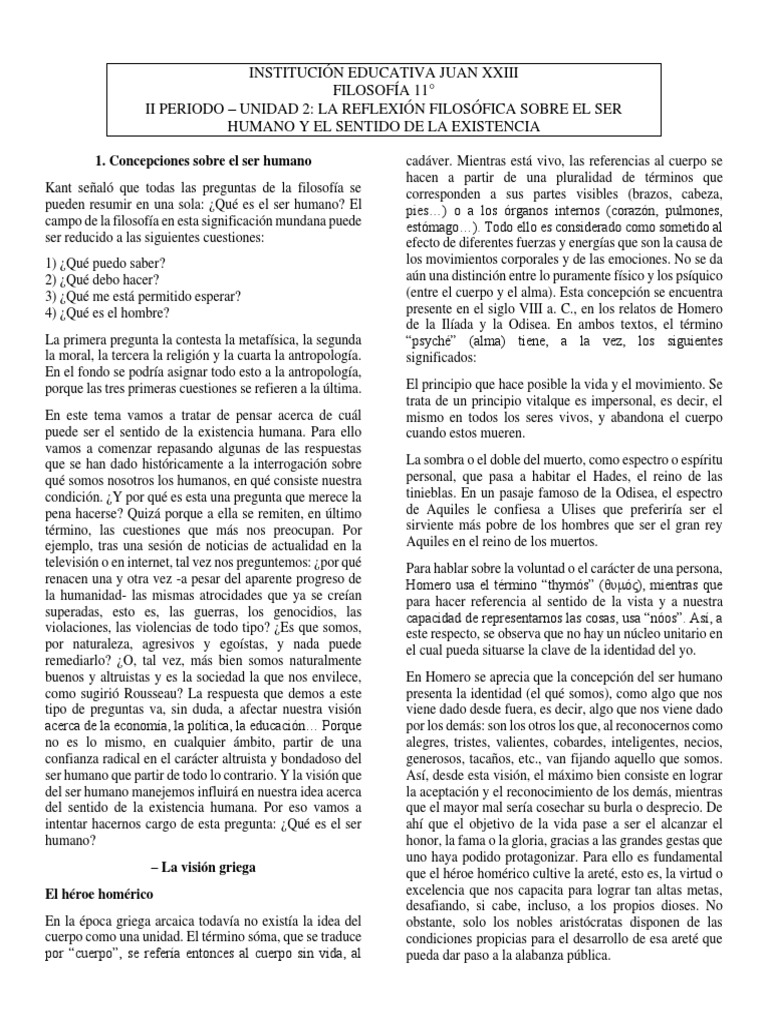 Reflexión Filosófica sobre el Ser Humano | PDF | Alma | Homo Sapiens
