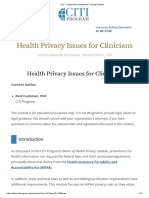 Health Privacy Issues For Clinicians