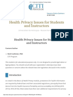 Health Privacy Issues For Students and Instructors