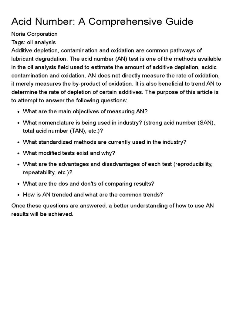 Understanding Acid Number Testing | PDF | Ph | Titration