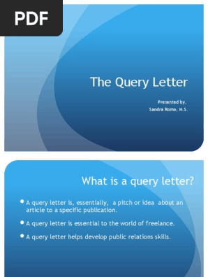 Query Letter Presentation