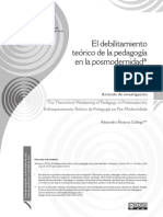 El Debilitamiento Teórico de La Pedagogía en La Posmodernidad