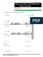 15 Multiplicación y División de Fracciones Quinto de Primaria